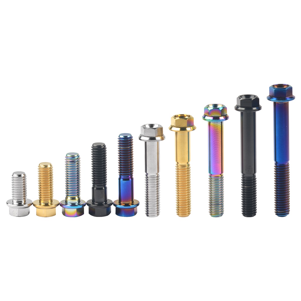 Bu Lông Lục Giác Bằng Titan M8x15 20 25 30 35 40 45 55 60 65mm P1.25mm Chuyên Dụng Cho Xe Mô Tô