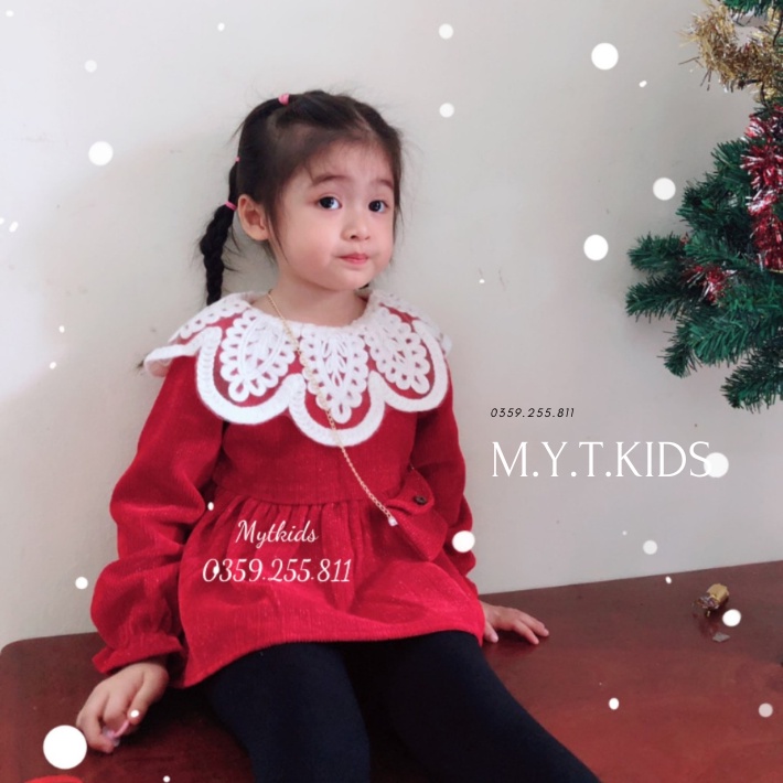 Váy Bé Gái nỉ nhung kèm túi dễ thương Mytkids