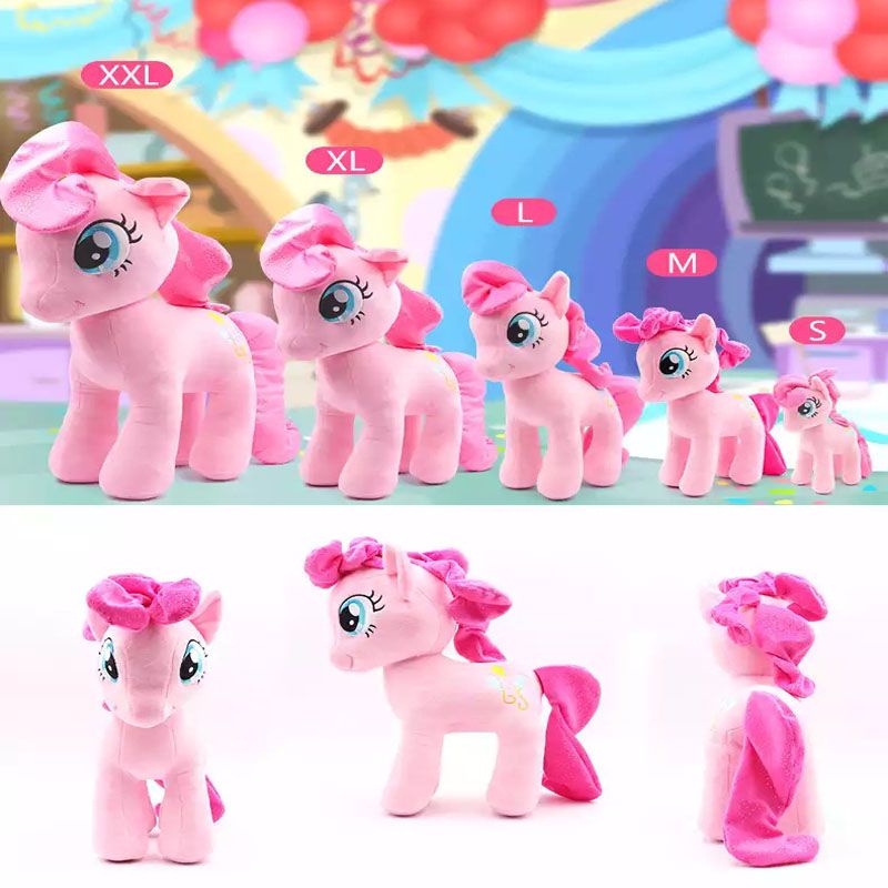 Thú Nhồi Bông Hình Con Ngựa Pony 35cm Màu Hồng