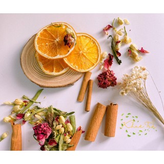 Trà cam quế mix nụ hoa nhài và hoa hồng