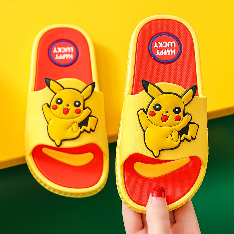 Dép Đi Trong Nhà Tắm Chống Trượt Hình Pikachu Dễ Thương Cho Bé