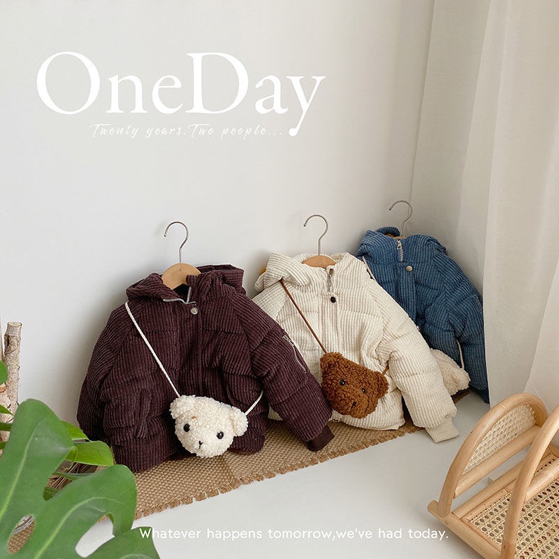 Áo Khoác Đệm Cotton Lót Nhung Dày Dặn Phong Cách Hàn Quốc Thời Trang 2022 Mới Cho Bé Trai Và Bé Gái