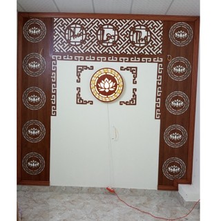 hoa văn trang trí bàn thờ + đèn thờ