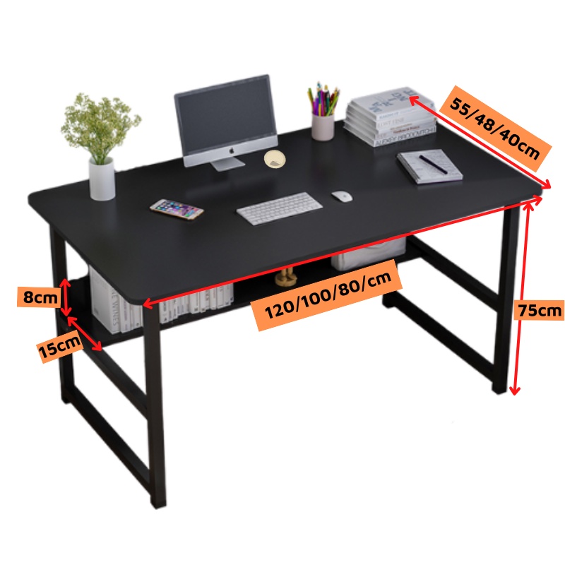 Bàn làm việc mặt dài 1m2 gỗ mdf chống ẩm chống xước, bàn học đa năng khung sắt sơn tĩnh điện chống gỉ bền bỉ