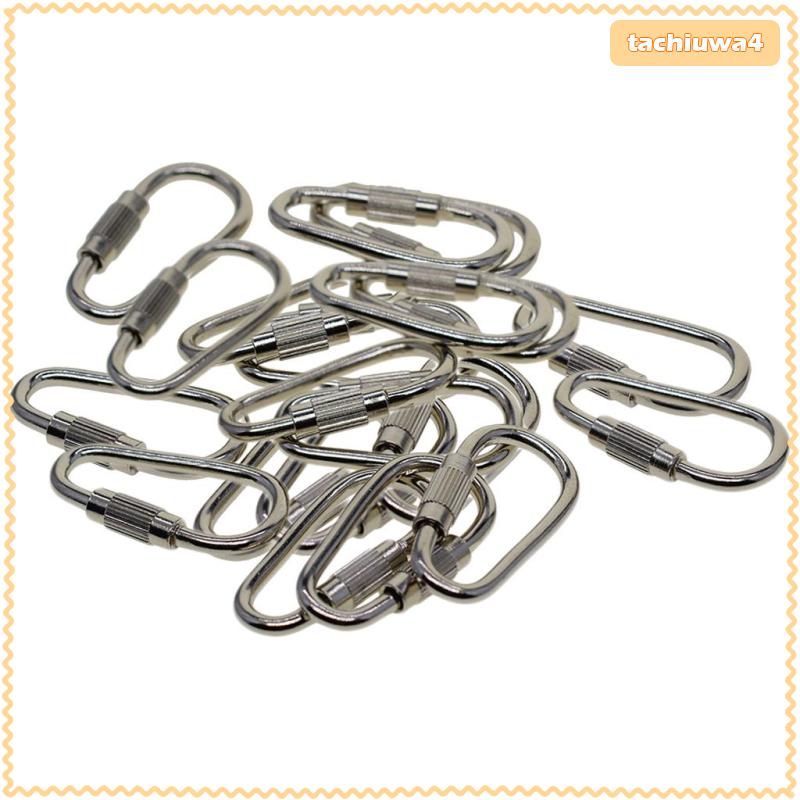 Set 20 Móc Khóa Carabiner Bằng Thép Kích Thước Nhỏ Dùng Cho Cắm Trại / Thể Thao / Karabiner