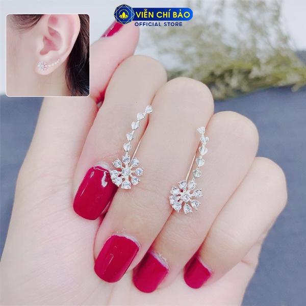 Bông tai bạc nữ Star Flower chất liệu bạc 925 thời trang phụ kiện trang sức nữ thương hiệu Viễn Chí Bảo B400094