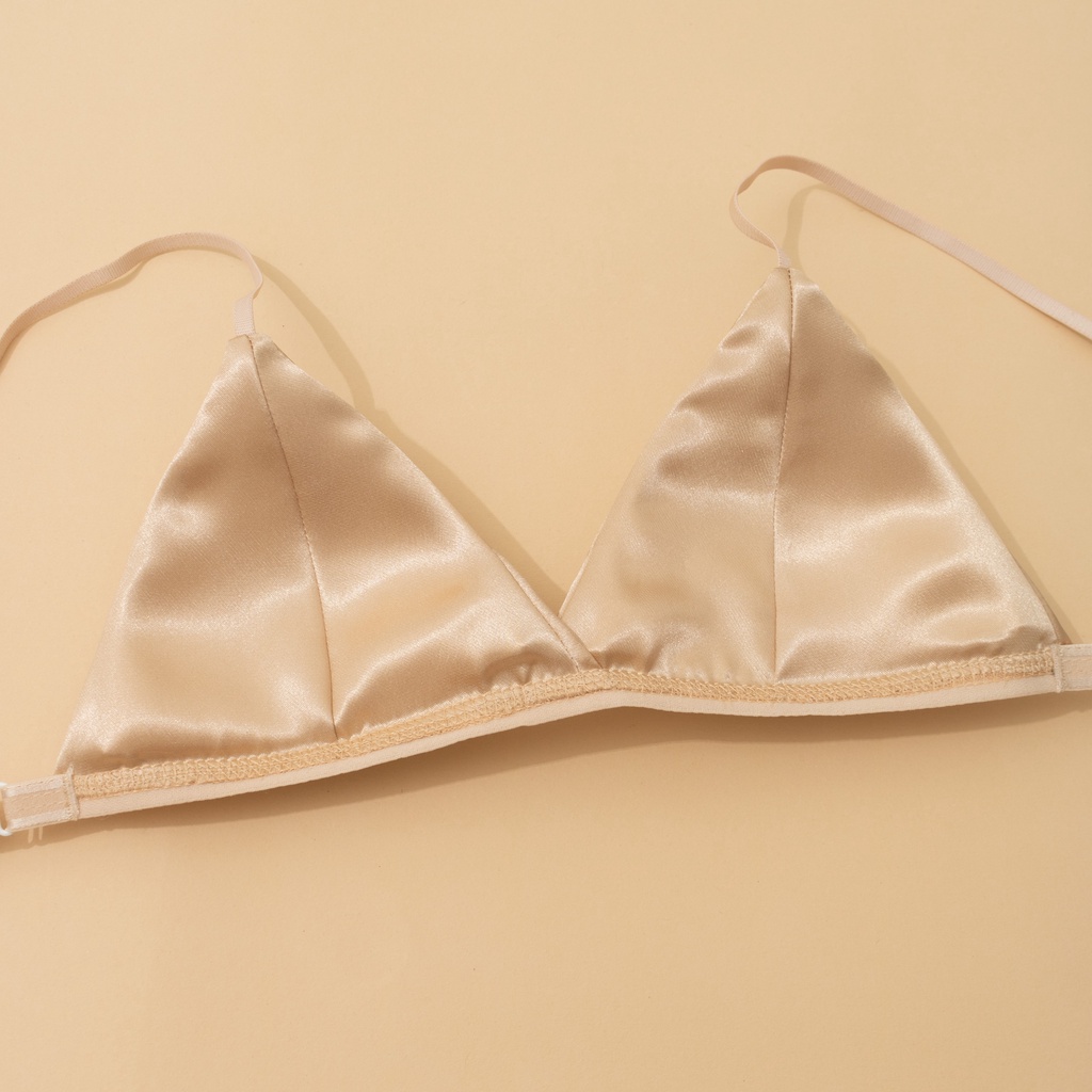 Áo ngực không gọng Lamluy Bra lụa satin nude V1 mềm mịn