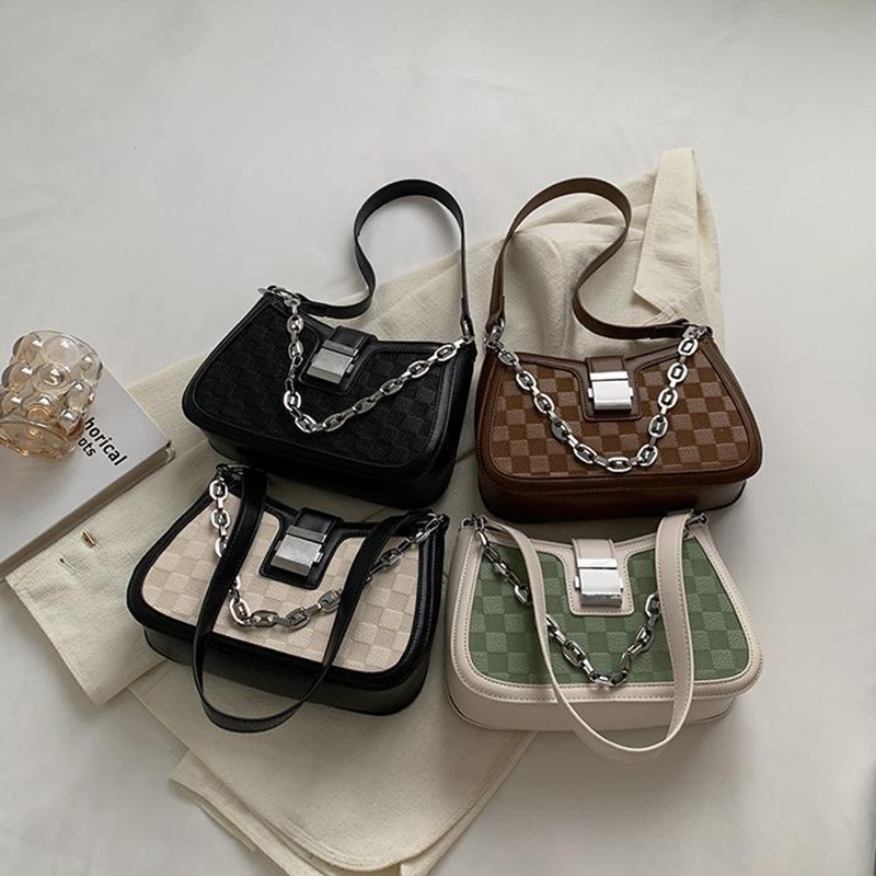 Túi đeo chéo IELGY họa tiết sọc ca rô thời trang trẻ trung dành cho nữ