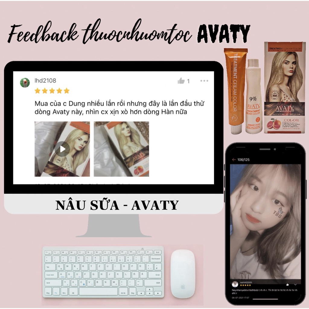 Combo Nhuộm Tóc  Tại Nhà  Màu Vàng Tây Khói Sáng ( TẶNG OXY + GĂNG TAY + HDSD)