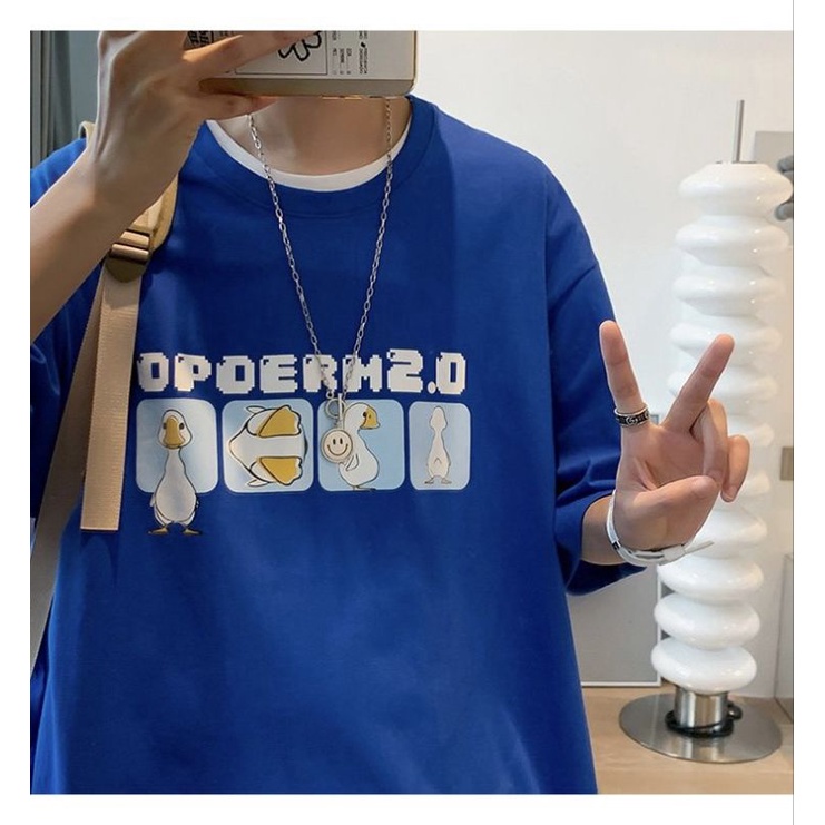 Áo thun tay lỡ unisex vịt OPDERM 2.0