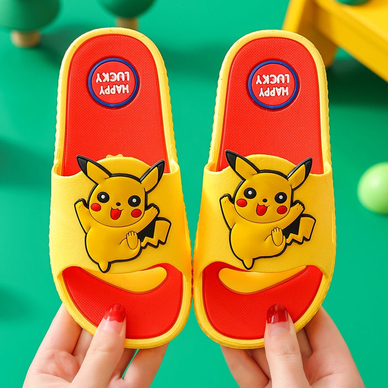 Dép Đi Trong Nhà Tắm Chống Trượt Hình Pikachu Dễ Thương Cho Bé