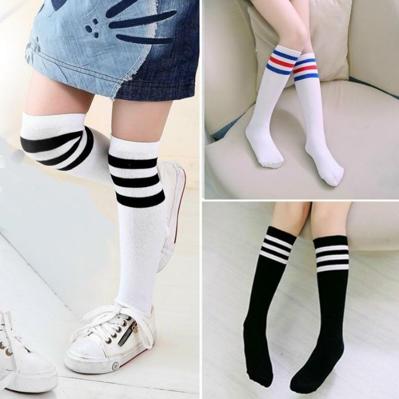 Tất Đùi Dài Gân Tăm Cổ Phối Kẻ Phong Cách Cá Tính