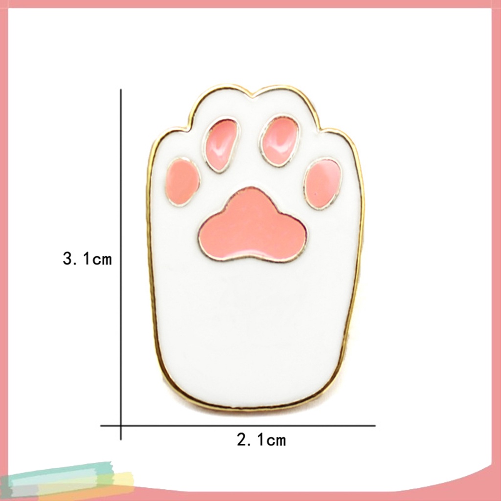 Ghim cài áo unisex hình bàn chân chó/mèo kiểu hoạt hình tráng men dễ thương trang trí làm quà tặng