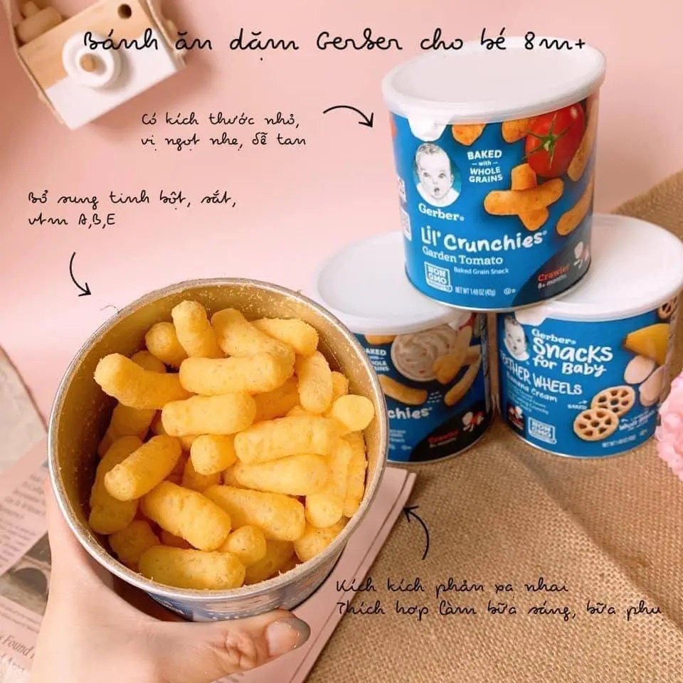 Bánh ăn dặm Gerber lùn MỸ - Nhiều vị lựa chọn