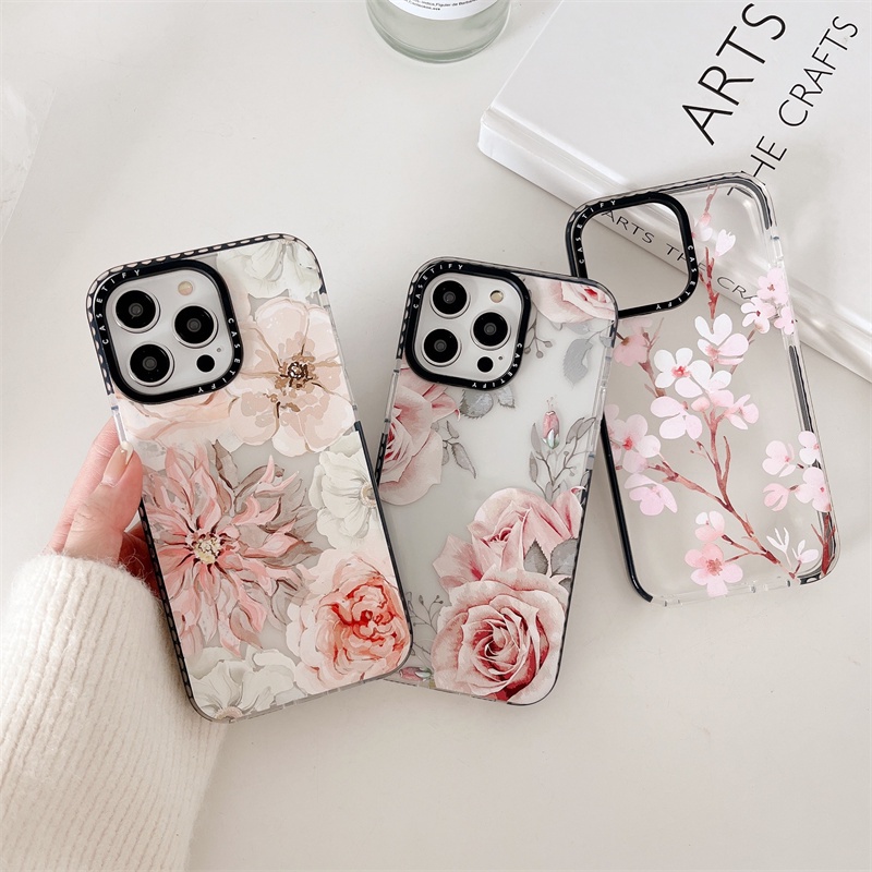 Ốp Điện Thoại Họa Tiết Hoa Mẫu Đơn / Hoa Đào Cho iPhone 14 Pro MAX 14Pro 14plus 6 6S 7 8 plus SE2 SE3 X XR XS MAX