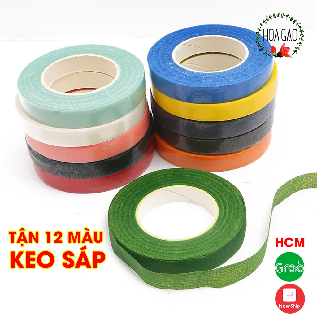 Băng keo sáp quấn cành, keo sáp làm hoa giả HOA GẠO GKCN10 làm đồ trang trí handmade