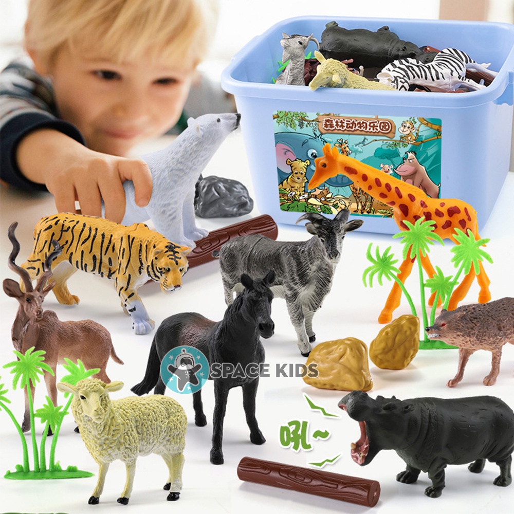 Đồ chơi mô hình con vật 58 chi tiết cho bé khám phá thế giới, bộ thế giới động vật
