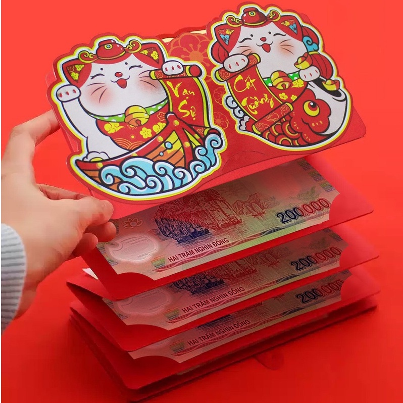 BAO LÌ XÌ Ngăn TẾT 2023 Lân Mèo QUÝ MÃO CỰC DỄ THƯƠNG