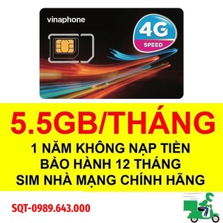 Sim 4G Vinaphone 1 năm Trọn Gói Không Nạp Tiền
