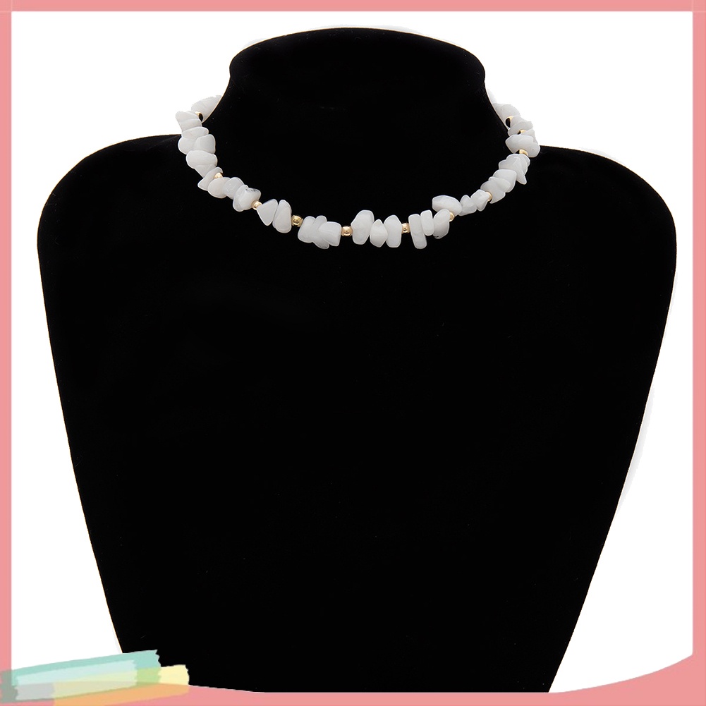 Dây Chuyền Hợp Kim Trang Trí Đá Màu Trơn Trang Trí Tua Rua Xinh Xắn Cho Nữ