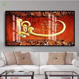 Tranh treo tường tráng gương chữ thư pháp phúc lộc thọ/ treo phòng khách/ trang trí nhà cửa