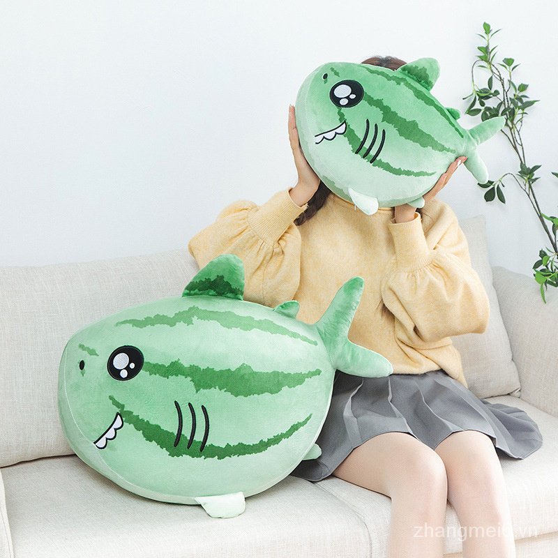 Thú Nhồi Bông Hình Cá Mập / Dưa Hấu Mềm Mại Đáng Yêu