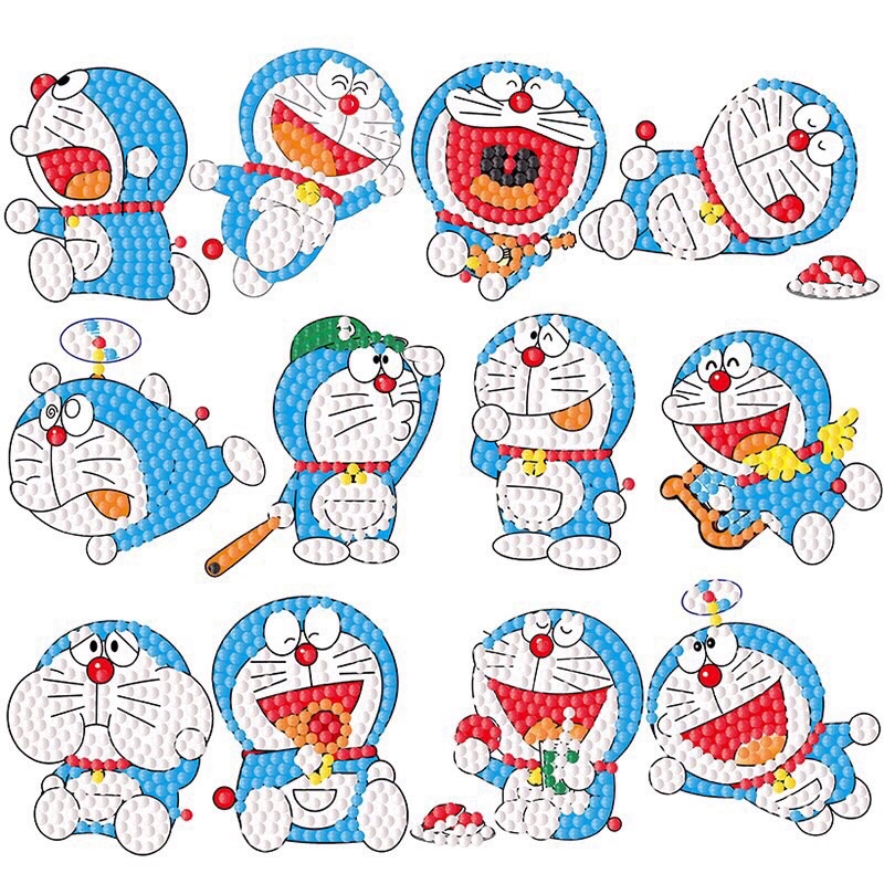 Tranh đính đá sticker cho bé, đồ chơi đính đá DIY trang trí cốc, đồ thủ công cho bé ad