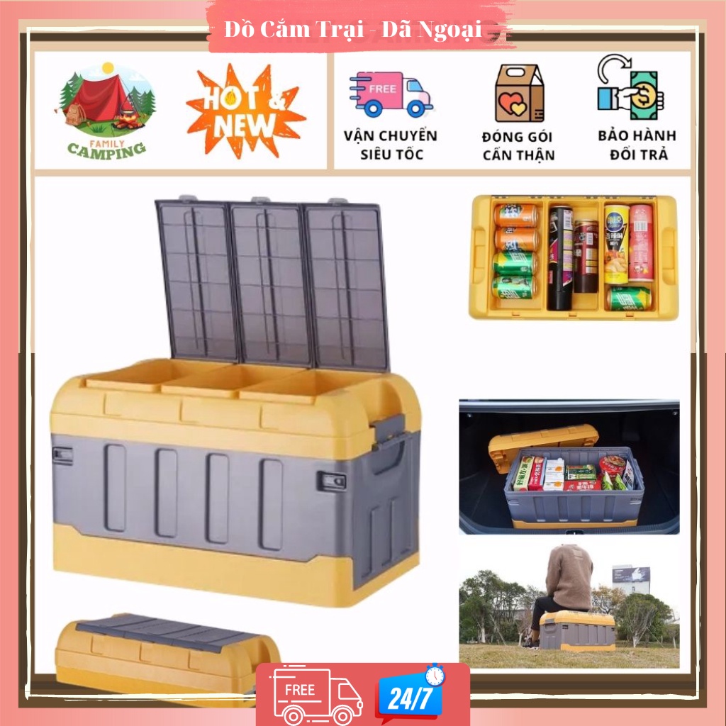 Thùng đựng đồ gấp gọn để đồ trên ô tô, xe hơi, văn phòng, gia đình đa năng 45Lit và 75 Lit [ảnh thật và video]