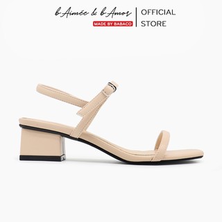 Sandal cao gót nữ 3 phân quai mảnh mũi vuông gót vuông thời trang bAimée & bAmor - 1588_1589
