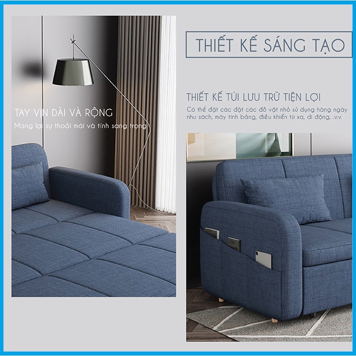 Giường Sofa Thông Minh, Giường Sofa Gấp Gọn, Sofa Cao Cấp Có Ngăn Chứa Đồ, Khung Thép Không Gỉ