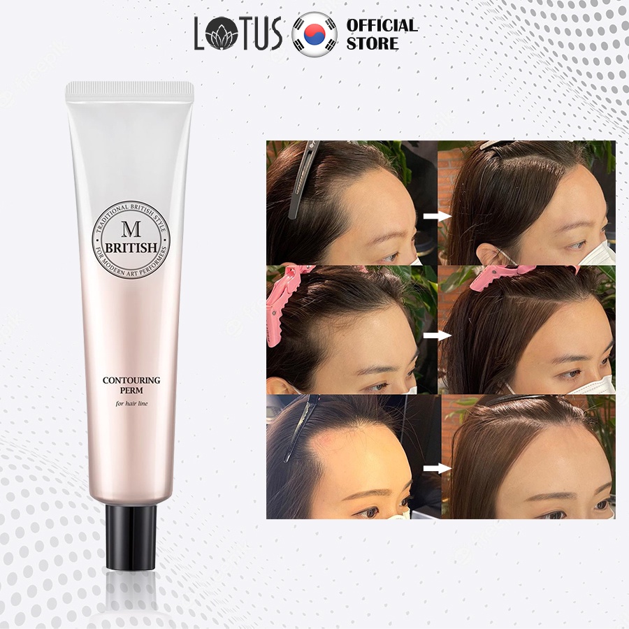Thuốc ép tóc mái che hói, bò liếm, giúp tóc con vào nếp làm tại nhà không cần nhiệt BRITISH M Contouring Perm 1