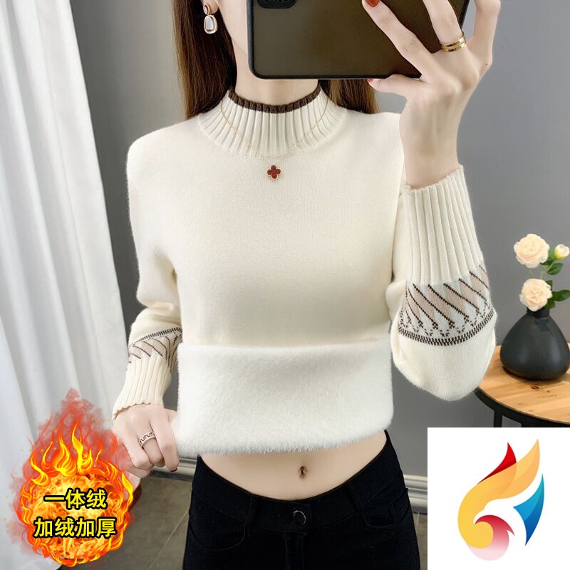 Áo Sweater Lông Cừu Cổ Lọ Dày Dặn Thời Trang Thu Đông Phong Cách Mới Năm 2021 Cho Nữ
