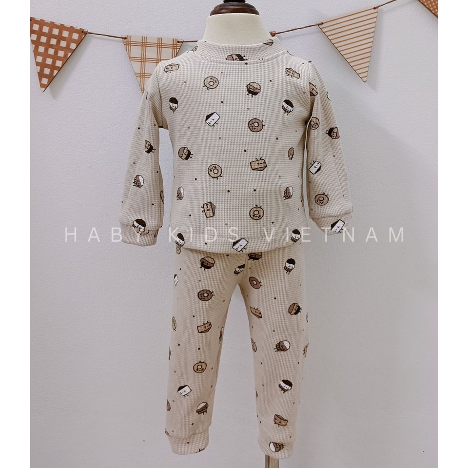 Bộ đồ thu đông dài tay chất tổ ong cao cấp HABY KIDS