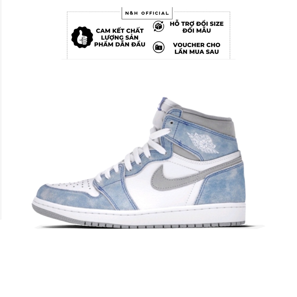 Giày air jordan hyper royal xanh nỉ, Giày Jodan 1 xanh nỉ cổ cao siêu hot 2021 Full Box Bill NHofficiall