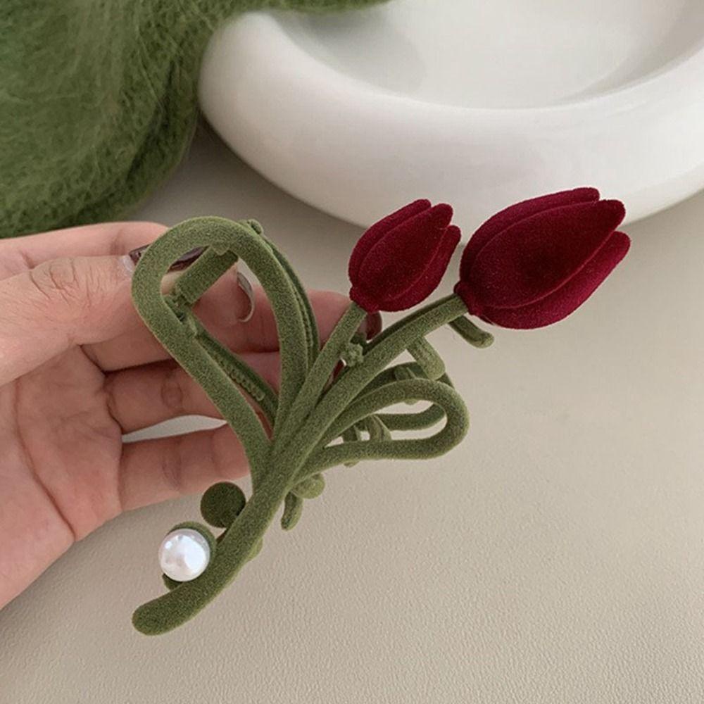 Kẹp Tóc Hình Hoa Tulip / Cá Mập / Cherry Nhỏ Xinh Thời Trang Năm Mới Cho Nữ 26E