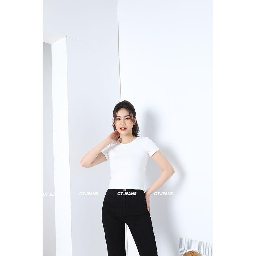 Áo thun croptop - Áo thun nữ tay ngắn lưng đan dây độc đáo CS23, CT JEANS