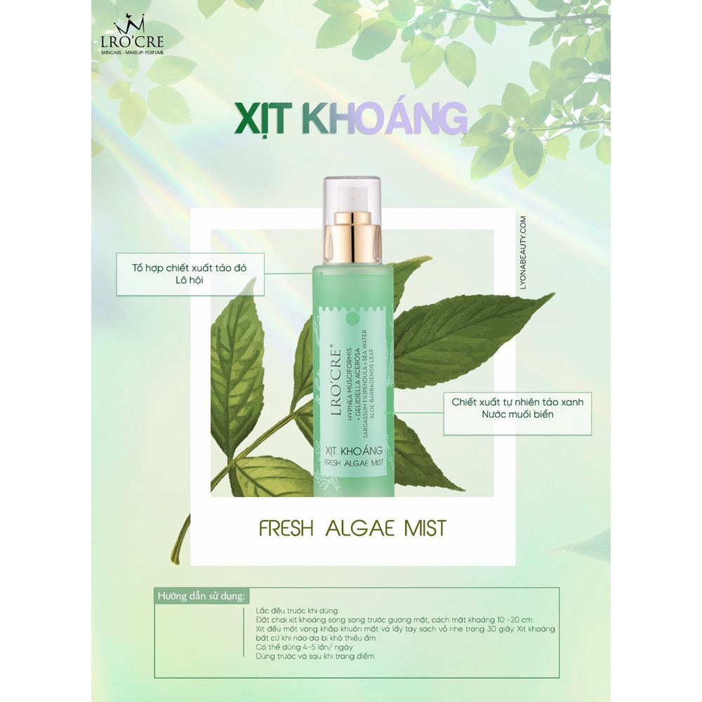 Xịt khoáng Lro'Cre / Fresh Algae Mist/ 150ml