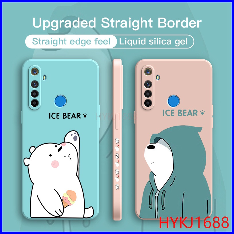 Ốp lưng Realme 5i ốp lưng Realme 5 Pro ốp lưng Realme 6i Ốp Điện Thoại tpu Silicon Hình Gấu Và Mũ Thời Trang Cho Realme 5 5i C3 5S 6i 5Pro Pro HBX