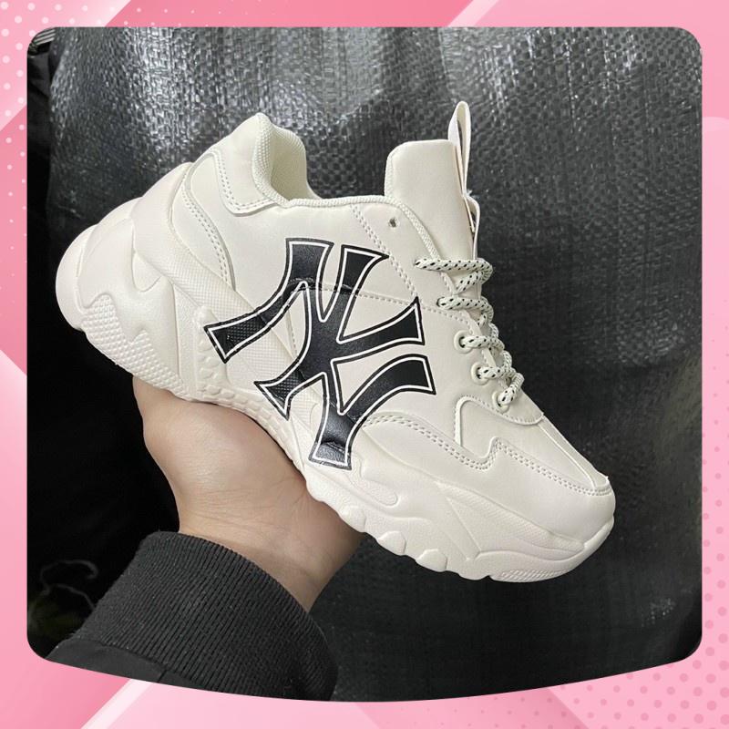 Giày 𝗠𝗟𝗕 sneakers chữ Ny Giày thế thao nam nữ logo in 3D NY đen mới nhất 2022