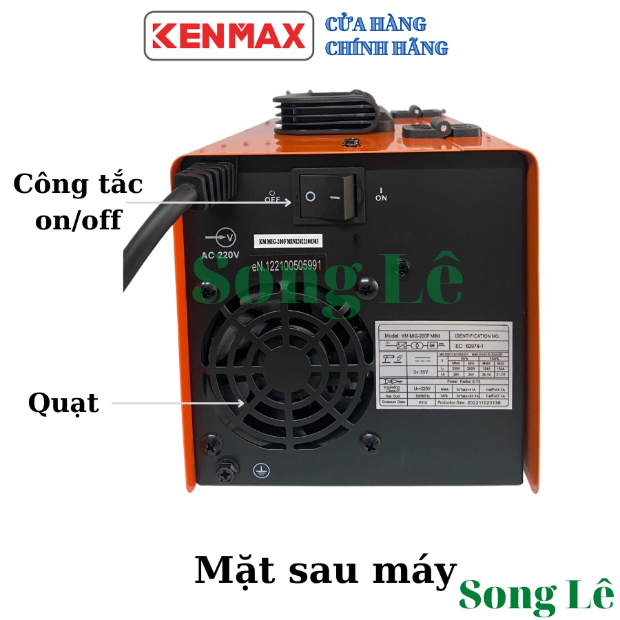Máy hàn Mig không dùng khí 2 chức năng KENMAX 200f mini model 2022