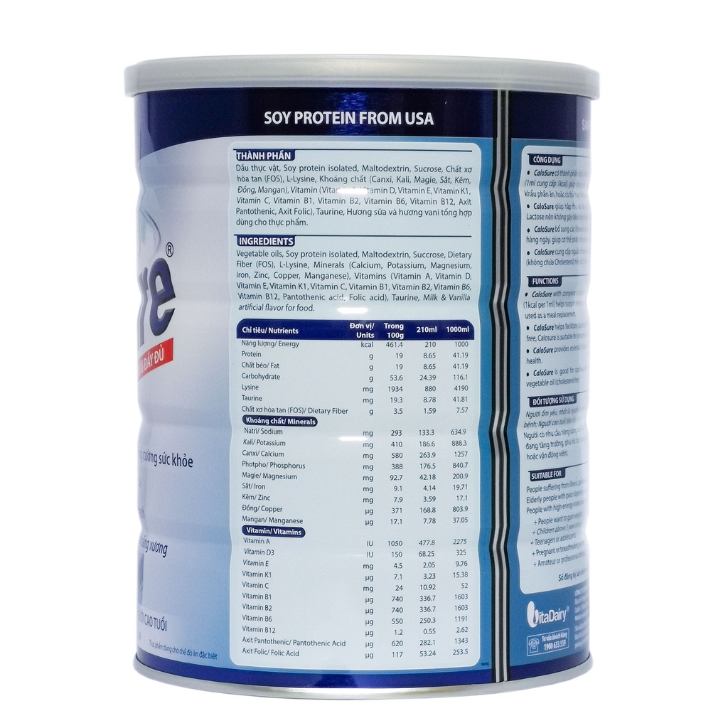 Combo 2 Hộp Sữa Bột CaloSure Hương Vani/Gold Ít Đường 900g