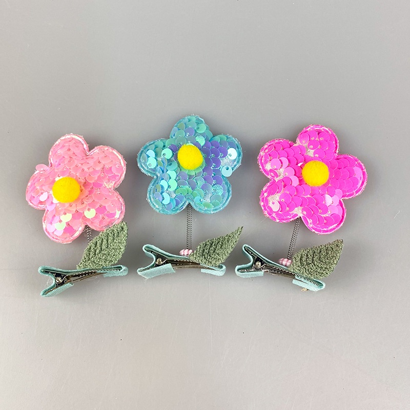 Kẹp Tóc Hình Hoa 3D Nhiều Màu Dễ Thương Cho Bé Gái
