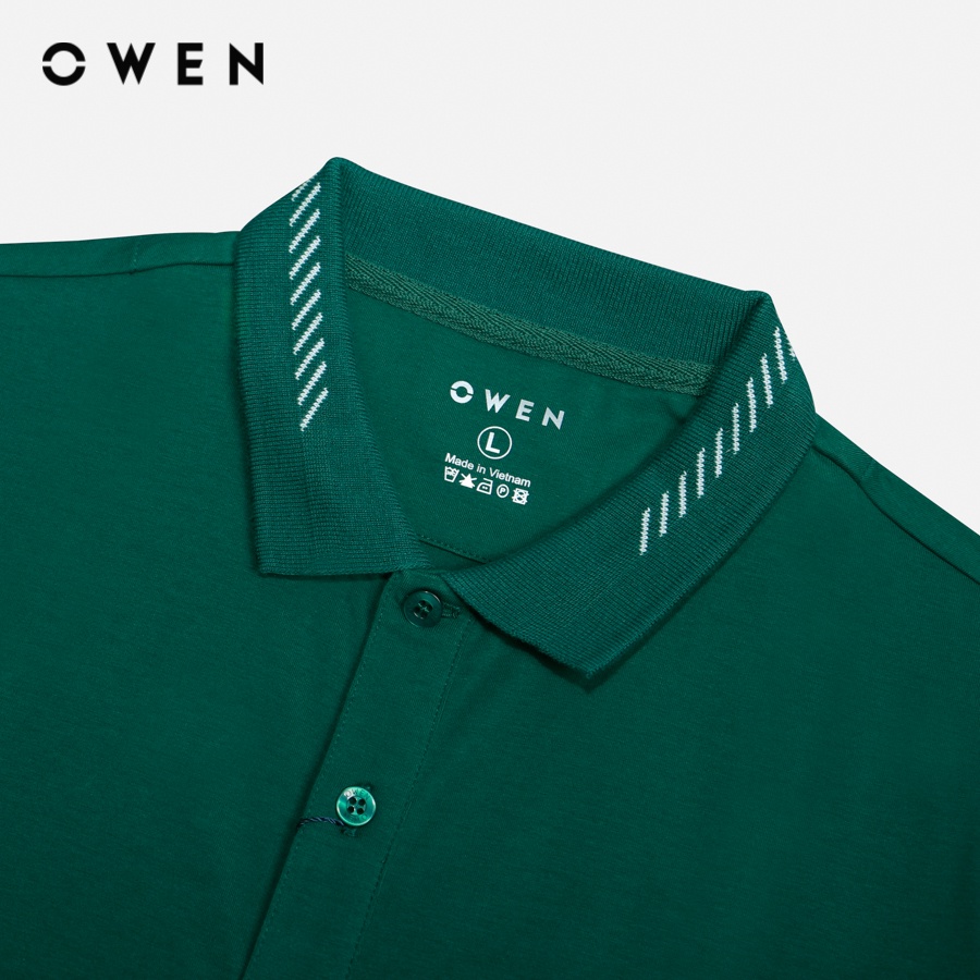 OWEN - Áo polo Ngắn tay Nam Owen Bodyfit Xanh Lá Đậm - APV220641