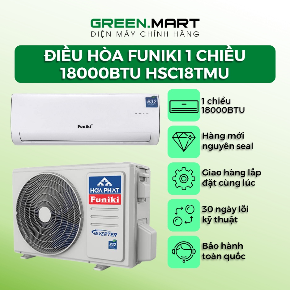 Điều hòa treo tường Funiki 1 chiều 18000 BTU HSC18TMU | Điều hòa Funiki lọc không khí