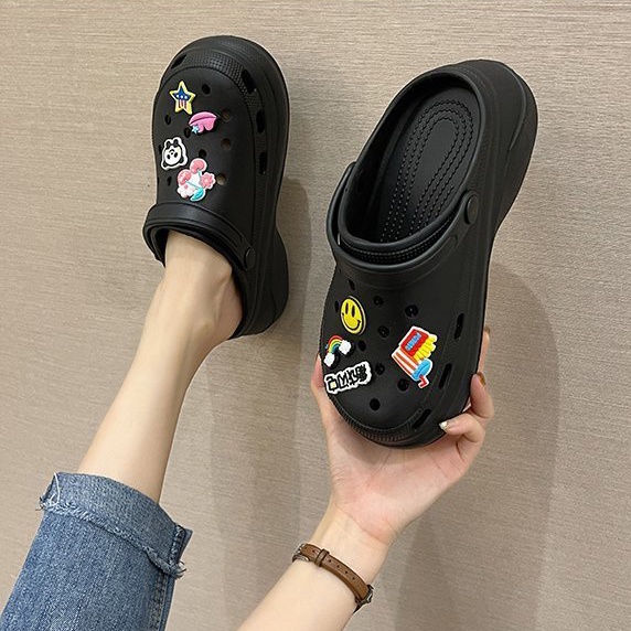 Dép Cross đế cao 7cm hack dáng tặng kèm 10 sticker ngẫu nhiên không trùng