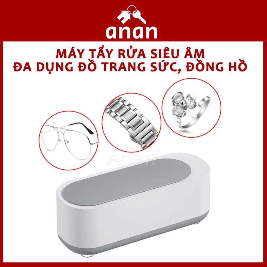 Máy Vệ Sinh Làm Sạch Trang Sức Bằng Sóng Siêu Âm, Dụng Cụ Tẩy Rửa Trang Sức, Đồng Hồ, Kính Mắt Đa Năng