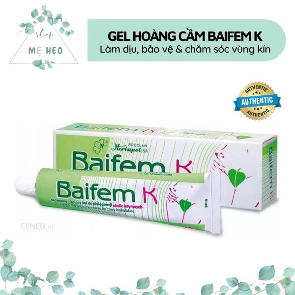 Baifem K - Gel dưỡng hoàng cầm dưỡng ẩm và bảo vệ dịu nhẹ cho da tuýp 40gr [nội địa Ba Lan]