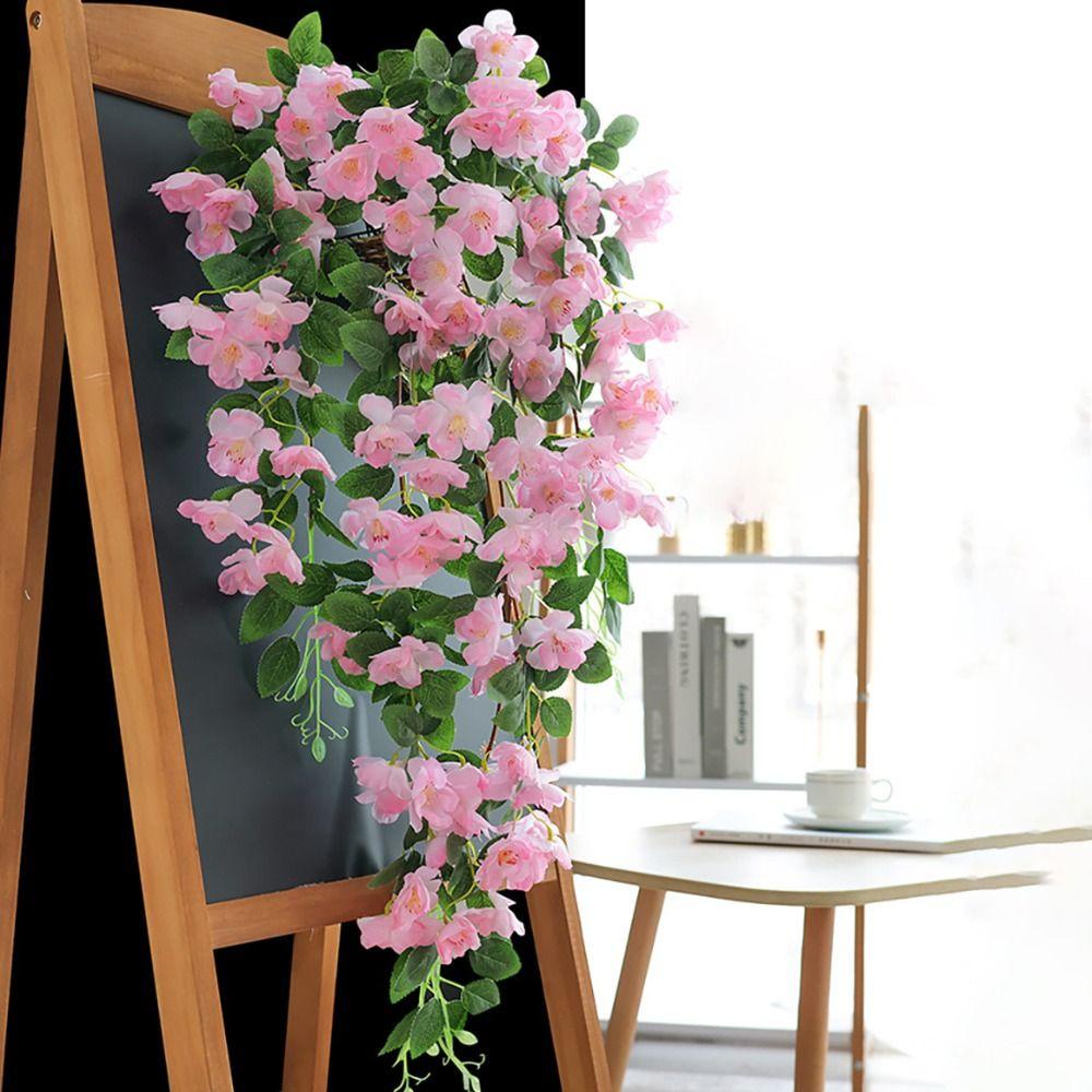 Vòng Hoa Cherry Giả Bằng Mây Treo Tường Trang Trí Nhà Cửa