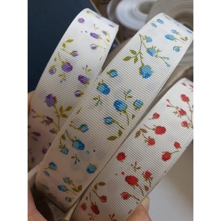 Ruy băng gân 2,5cm hoạ tiết hoa