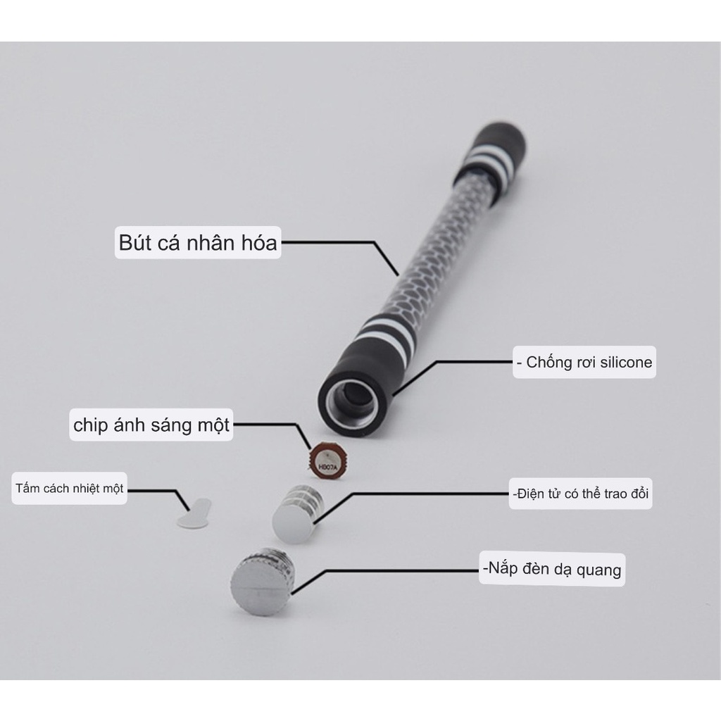 Bút Quay Nghệ Thuật Có Đèn Led Flash Spinner Giải Trí Cân Bằng Hai Đầu Chống Trượt Chuyển Màu Đặc Biệt